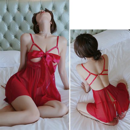 Crimson Red Luxury Babydoll Lounge Dress