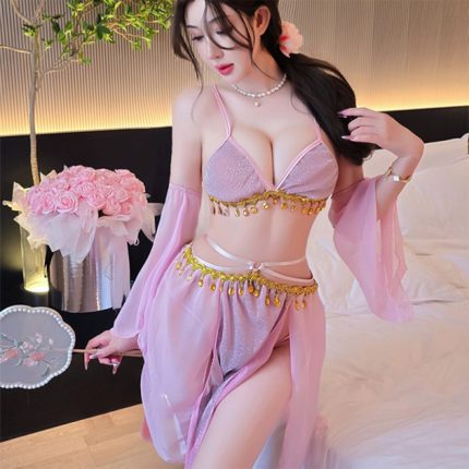 Luxury Blush Pink Arabian Style 4-Piece Nightwear & Loungewear Set